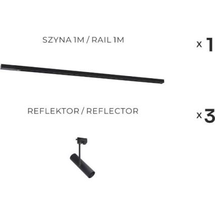 Zuma Line - світильник в системі 3xGU10/35W/230V чорний