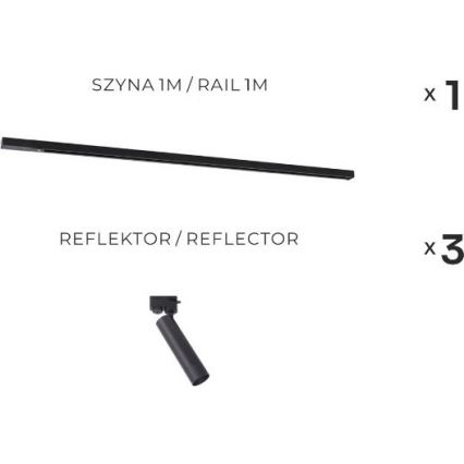 Zuma Line - Спот-світло в рейковій системі 3xGU10/35W/230V чорне