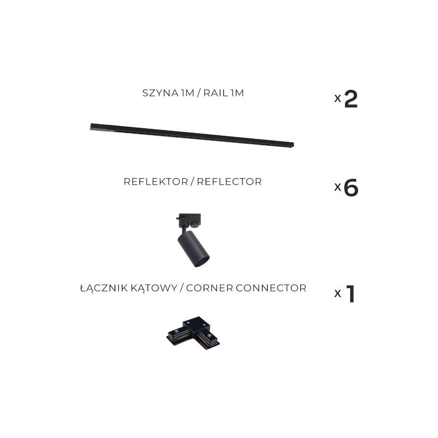 Zuma Line - Bodové svietidlo v lištovom systéme 6xGU10/35W/230V čierne