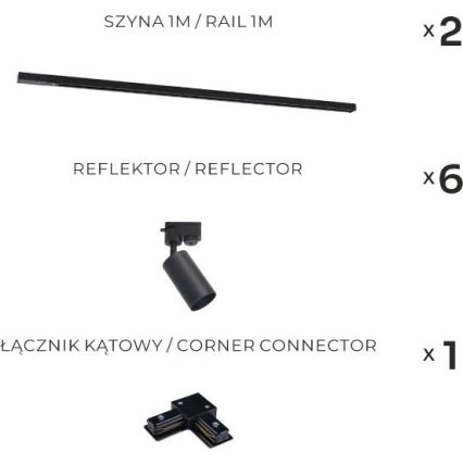 Zuma Line - Вбудоване світло в системі 6xGU10/35W/230V чорне