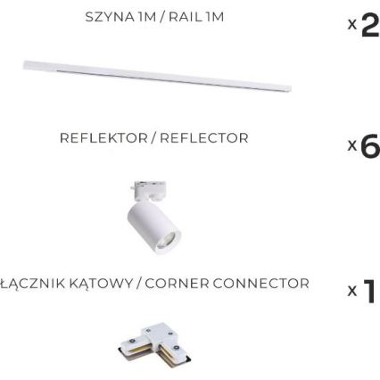 Zuma Line - Накладне світло в рейковій системі 6xGU10/35W/230V біле