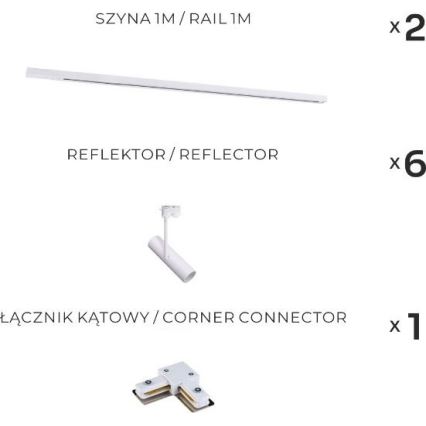 Zuma Line - Bodové svietidlo v lištovom systéme 6xGU10/35W/230V biela