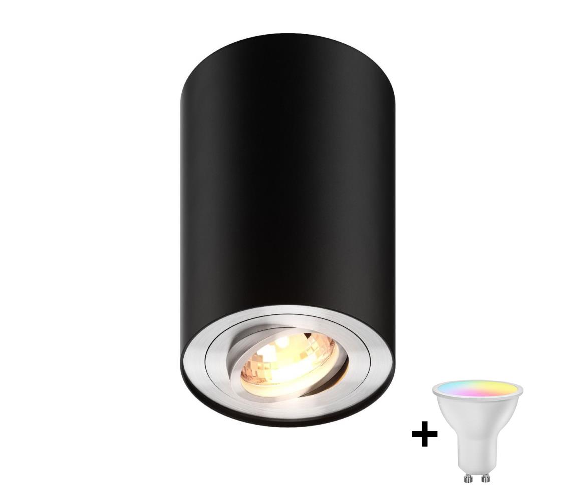 Zuma Line 89201-N - LED RGBW stmievateľné bodové svietidlo RONDOO 1xGU10/4,8W/230V čierne + diaľkové ovládanie ZL0285+AI2382