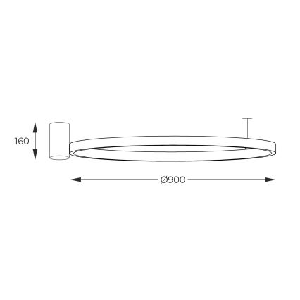 Zuma Line - LED Stropné svietidlo LED/40W/230V 3000/4000/6000K pr. 90 cm čierna