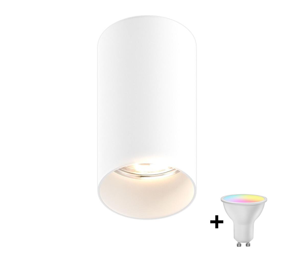Zuma Line 92679-N - LED RGBW stmievateľné bodové svietidlo TUBA 1xGU10/4,8W/230V biele + diaľkové ovládanie ZL0279+AI2382