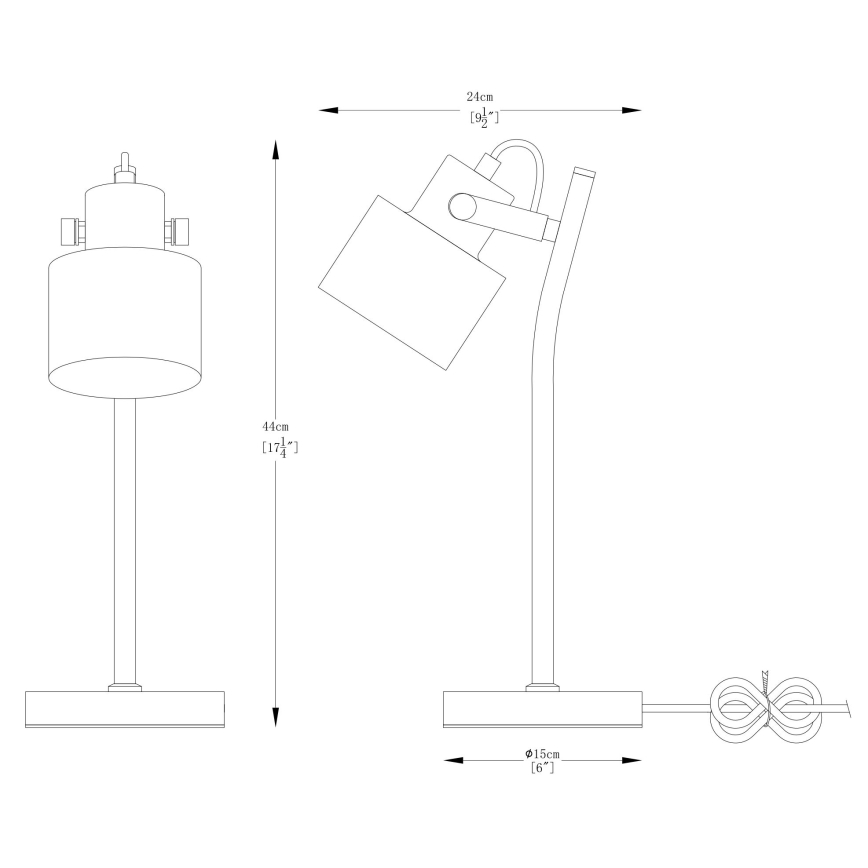 Zuma Line - Stolná lampa 1xE27/40W/230V čierna