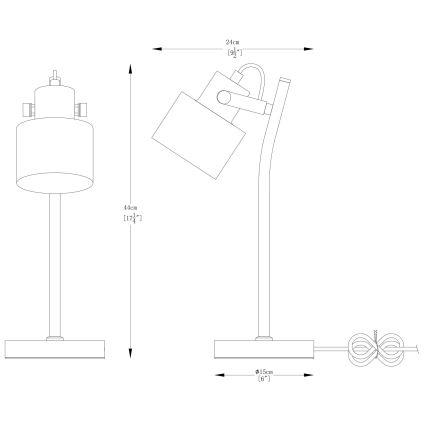 Zuma Line - Stolná lampa 1xE27/40W/230V biela
