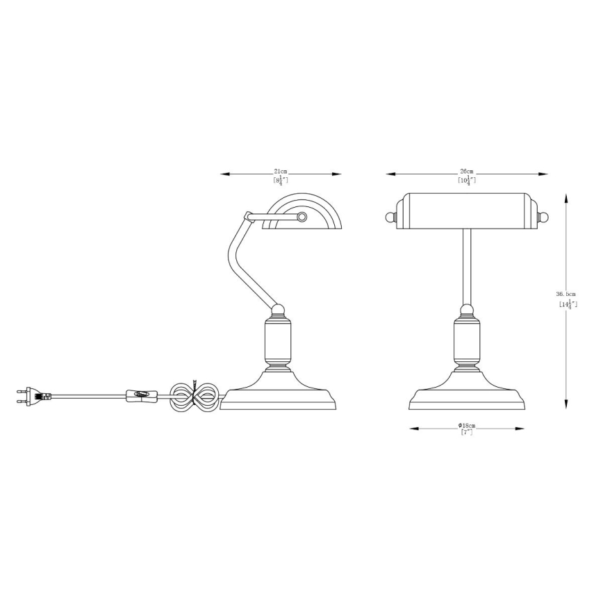 Zuma Line - Stolná lampa 1xE27/40W/230V šedá