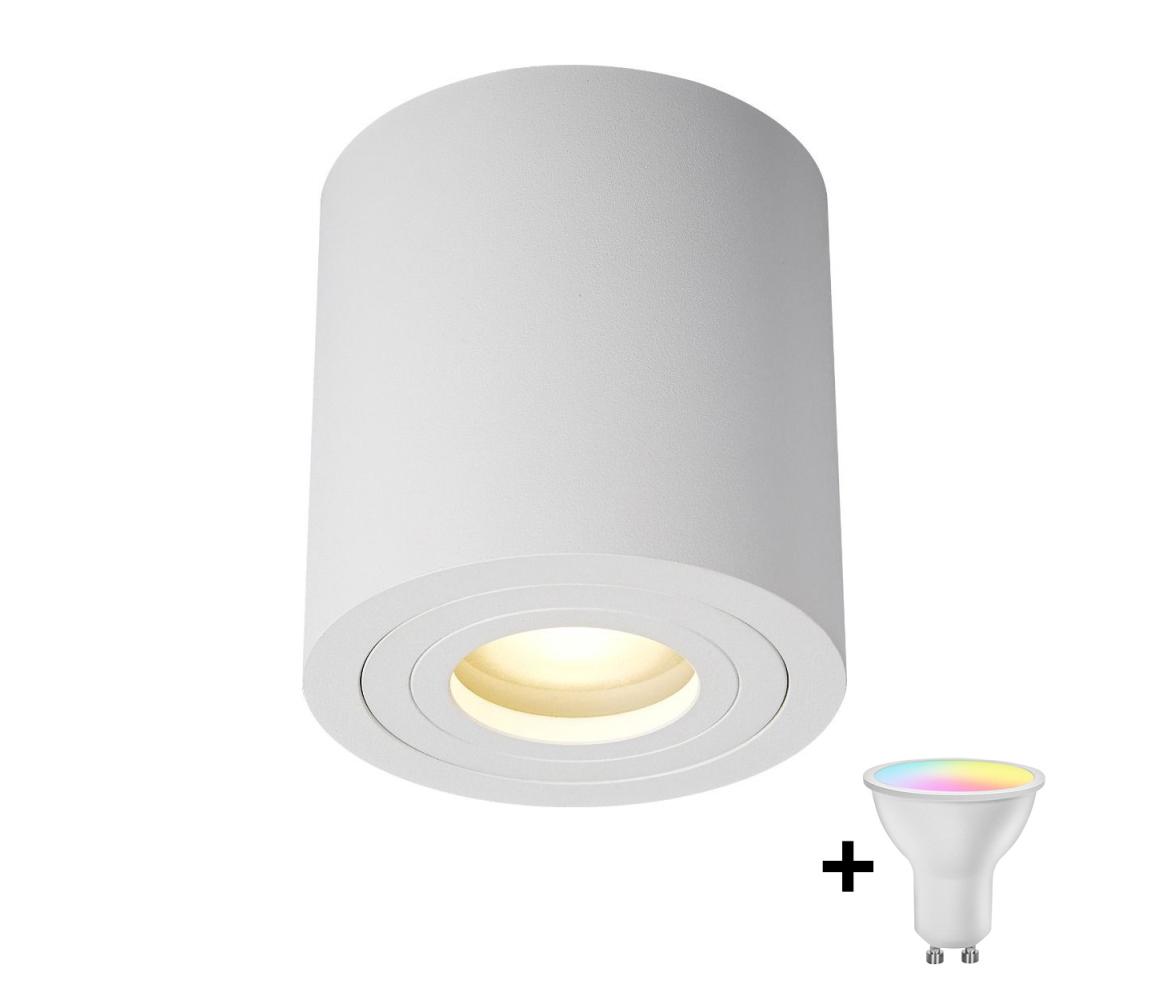 Zuma Line ACGU10-158-N - LED RGBW stmievateľné bodové svietidlo 1xGU10/4,8W/230V IP44 biela + diaľkové ovládanie ZL0281+AI2382