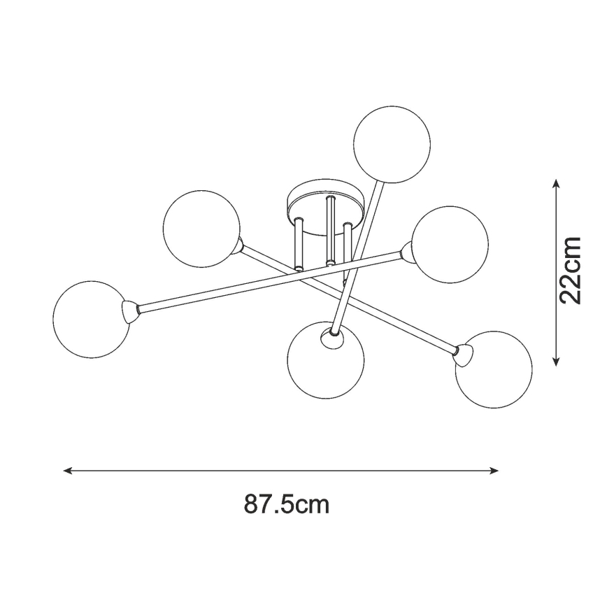 Zuma Line - Prisadený luster 6xG9/3W/230V čierna