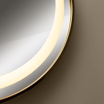 Zuma Line - LED Kúpeľňové nástenné zrkadlo s podsvietením LED/24W/230V 3000/4000/6000K pr. 60 cm IP44 zlatá