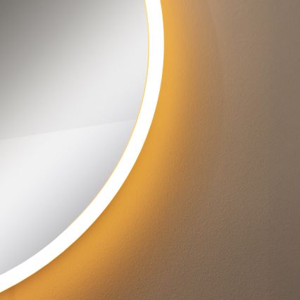 Zuma Line - LED Kúpeľňové nástenné zrkadlo s podsvietením LED/24W/230V 3000/4000/6000K pr. 60 cm IP44 biela/zlatá