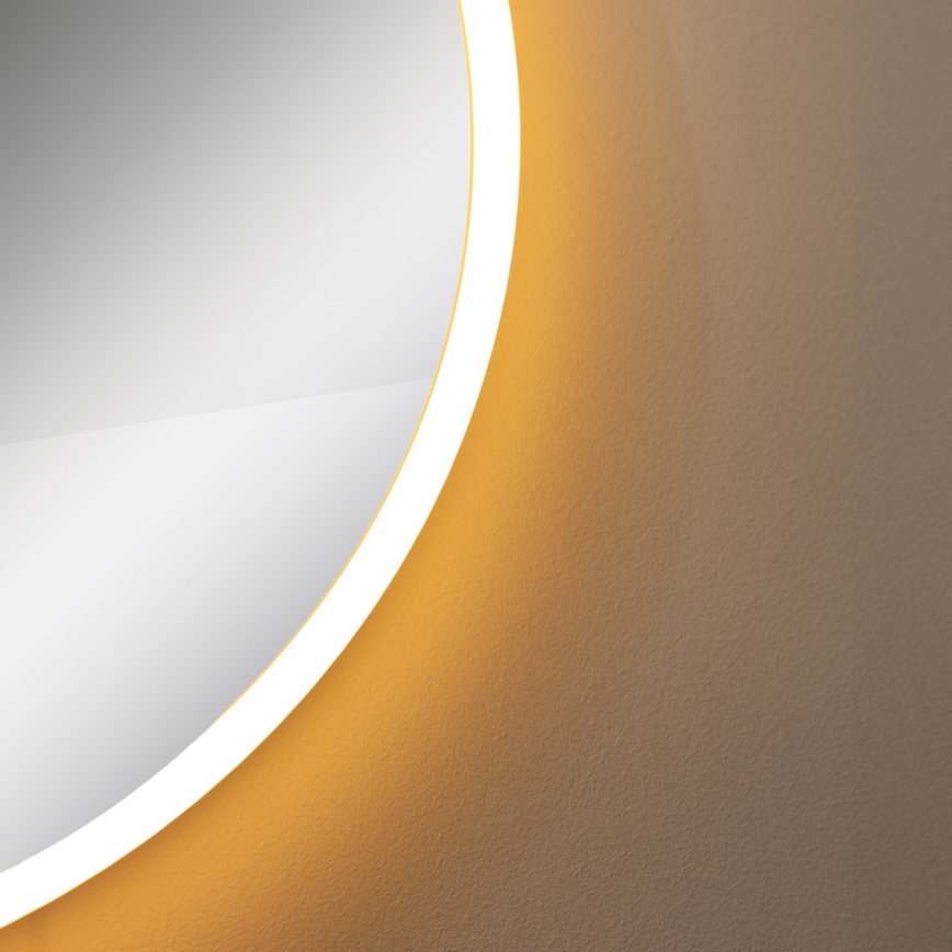 Zuma Line - LED Kúpeľňové nástenné zrkadlo s podsvietením LED/24W/230V 3000/4000/6000K pr. 60 cm IP44 biela/zlatá