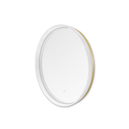 Zuma Line - LED Kúpeľňové nástenné zrkadlo s podsvietením LED/24W/230V 3000/4000/6000K pr. 60 cm IP44 biela/zlatá