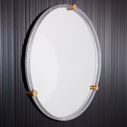 Zuma Line - LED Kúpeľňové nástenné zrkadlo s podsvietením LED/24W/230V 3000/4000/6000K pr. 60 cm IP44 číra/zlatá