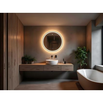 Zuma Line - LED Kúpeľňové vyhrievané nástenné zrkadlo s podsvietením LED/24W/230V 3000/4000/6000K pr. 80 cm IP44