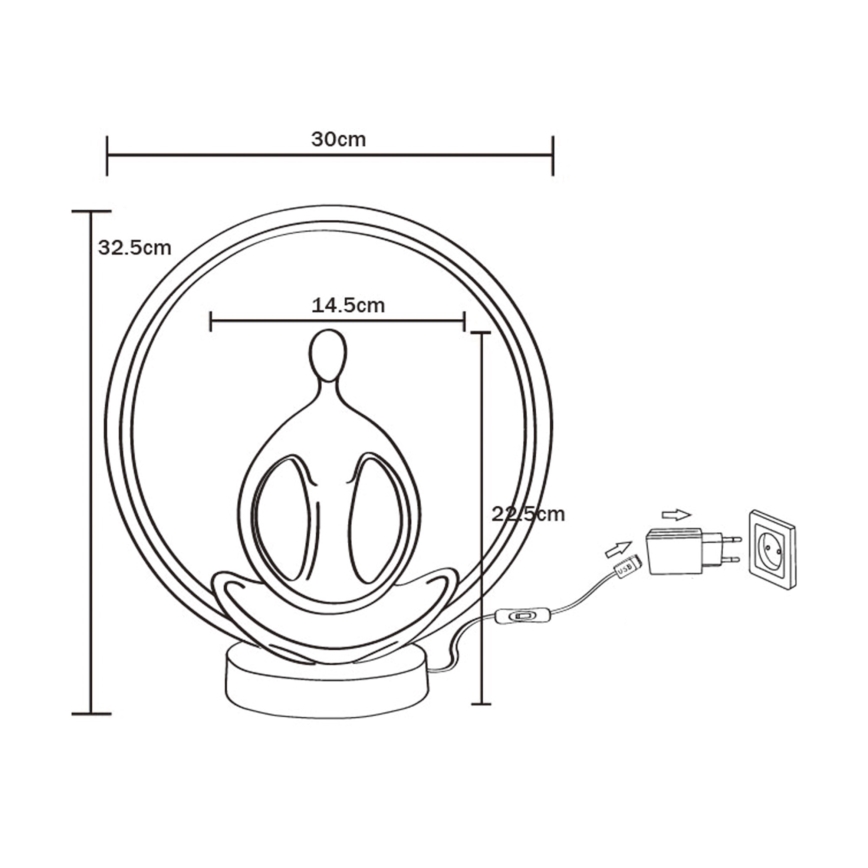 Zuma Line - LED Stolná lampa LED/4W/5V čierna/zlatá