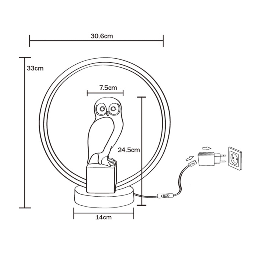 Zuma Line - LED Stolná lampa LED/4W/5V čierna/biela