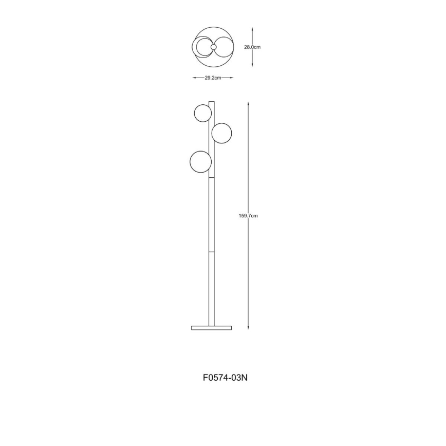 Zuma Line - Stojacia lampa 3xG9/33W/230V zlatá