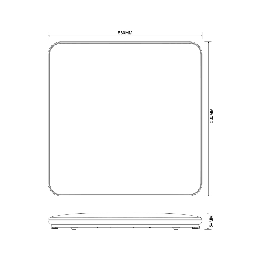 Zuma Line - LED Stmievateľné stropné svietidlo LED/48W/230V 53x53 cm lesklý chróm