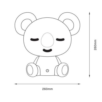 Zuma Line - LED Stmievateľná detská dotyková stolná lampa LED/3W/230V koala šedá