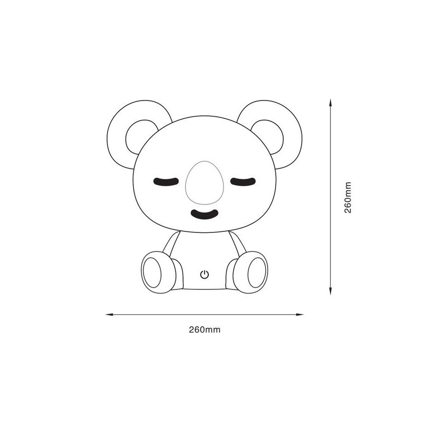 Zuma Line - LED Stmievateľná detská dotyková stolná lampa LED/3W/230V koala šedá
