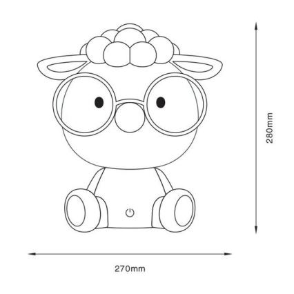 Zuma Line - LED Stmievateľná detská dotyková stolná lampa LED/3W/230V ovca šedá