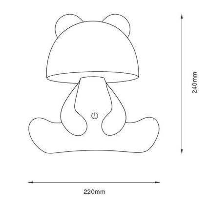 Zuma Line - LED Stmievateľná detská dotyková stolná lampa LED/3W/230V medveď ružová