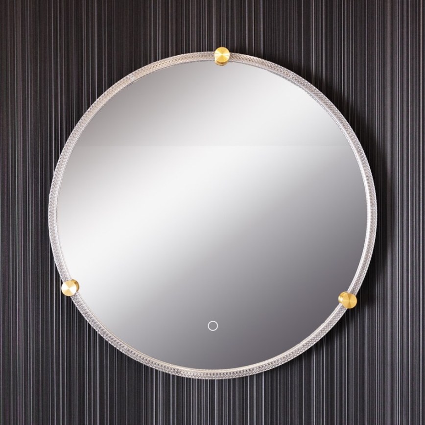 Zuma Line - LED Kúpeľňové nástenné zrkadlo s podsvietením LED/24W/230V 3000/4000/6000K pr. 60 cm IP44 číra/zlatá