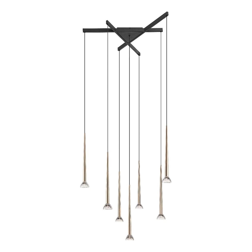 Zuma Line - LED luster na lankách 7xLED/6W/230V čierna/zlatá