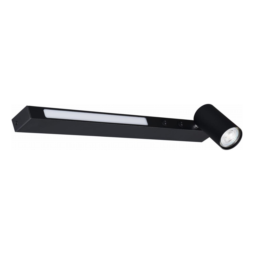 Zuma Line - LED Nástenné bodové svietidlo 1xGU10/5W/230V + LED/8W čierna