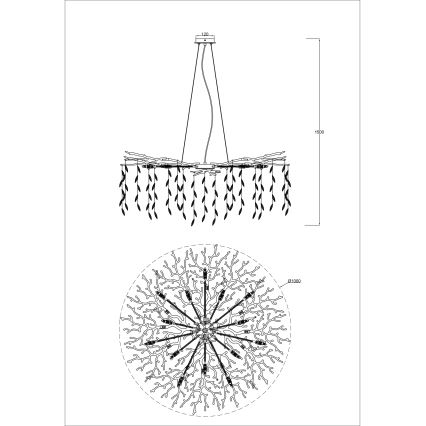 Zuma Line - Luster na lankách 14xG9/3,5W/230V pr. 100 cm zlatý
