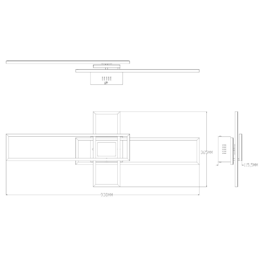 Zuma Line - LED Stmievateľné stropné svietidlo LED/55W/230V 3000-6000K čierna + diaľkové ovládanie