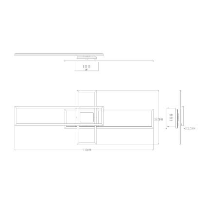 Zuma Line - LED Stmievateľné stropné svietidlo LED/55W/230V 3000-6000K čierna/zlatá + diaľkové ovládanie