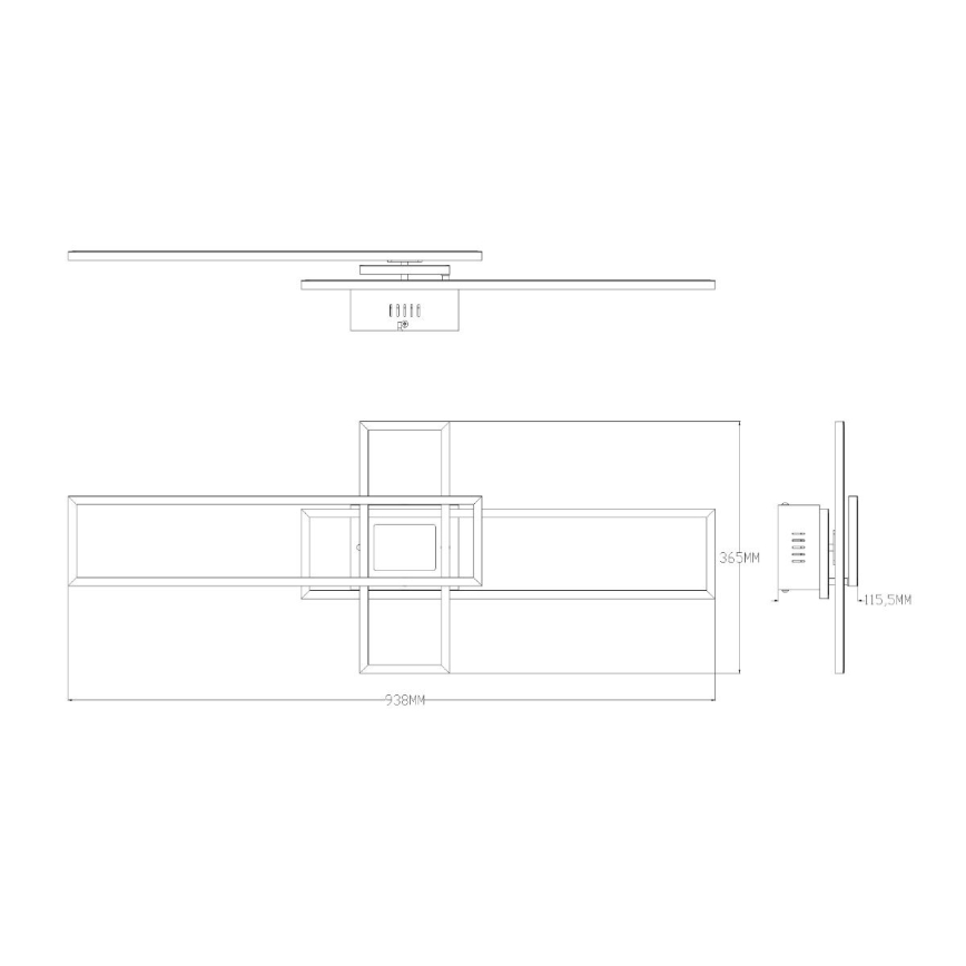 Zuma Line - LED Stmievateľné stropné svietidlo LED/55W/230V 3000-6000K čierna/zlatá + diaľkové ovládanie