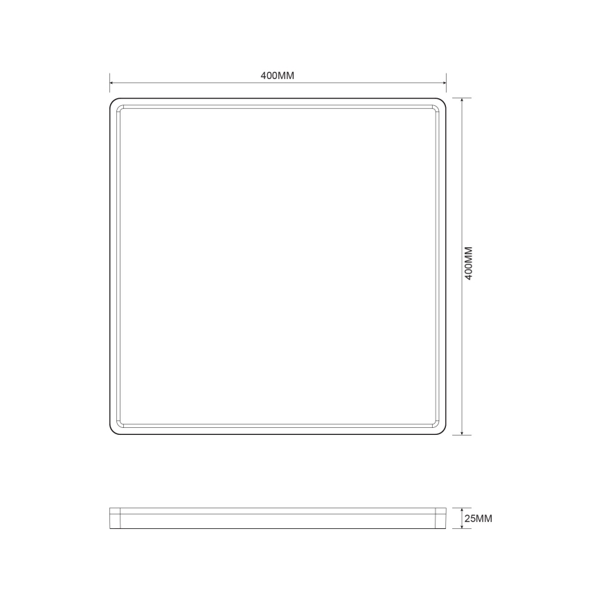 Zuma Line - LED Stmievateľné stropné svietidlo LED/38W/230V + LED/12W 3000/4000/5500K 40x40 cm čierna