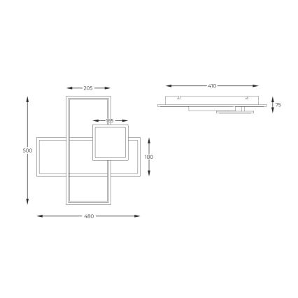 Zuma Line - LED Stmievateľné stropné svietidlo LED/46W/230V čierna