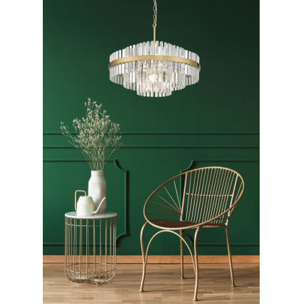 Zuma Line - Luster na reťazi 12xG9/28W/230V pr. 60 cm zlatá