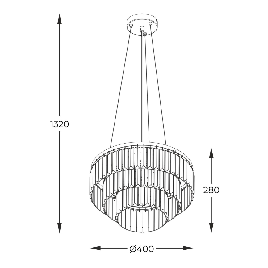 Zuma Line - Krištáľový luster na lanku 4xE14/40W/230V čierna