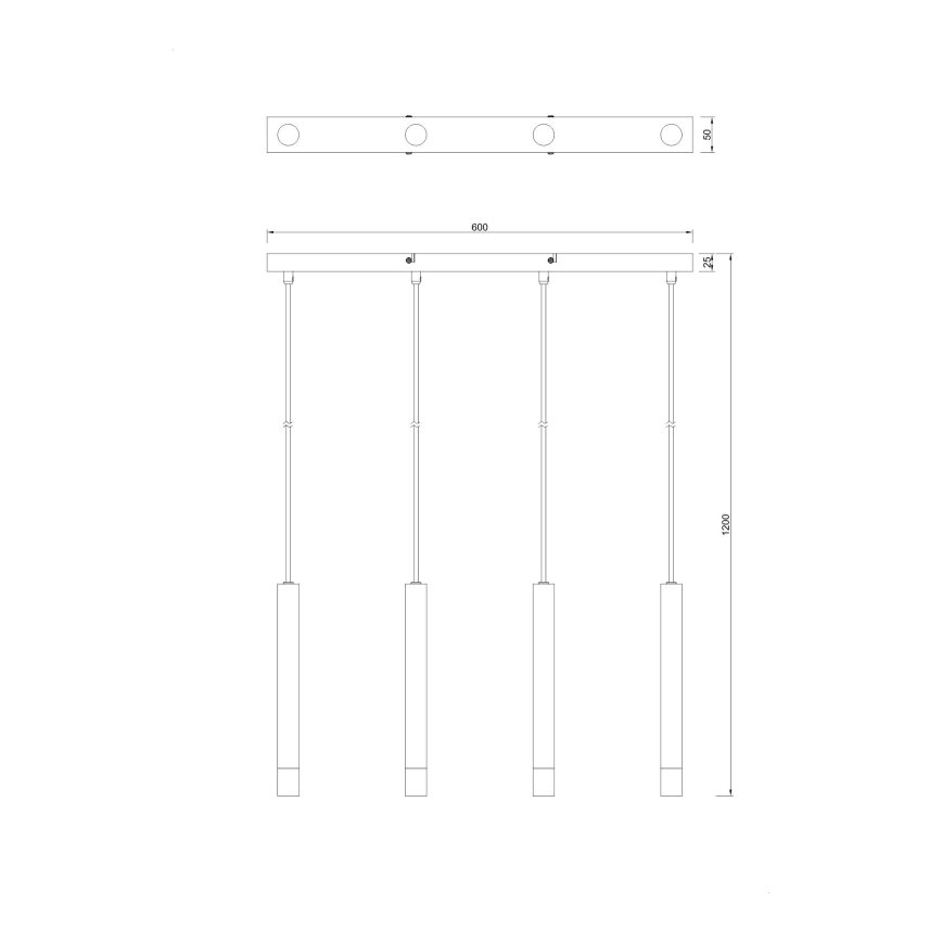 Zuma Line - Luster na lanku 4xG9/5W/230V čierny