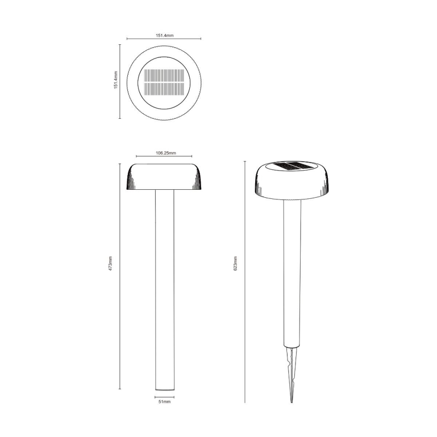 Zuma Line - LED Solárna lampa LED/2,5W/2000 mAh IP44 čierna