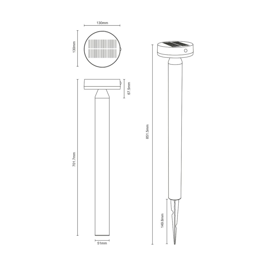 Zuma Line - LED Solárna lampa so senzorom pohybu a súmraku LED/4,5W/2000 mAh IP44 čierna