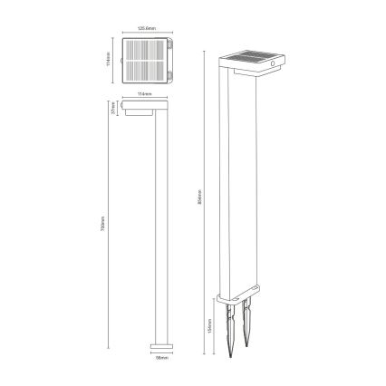 Zuma Line - LED Solárna lampa so senzorom pohybu a súmraku LED/4,5W/2000 mAh IP44 čierna