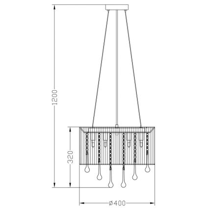 Zuma Line - Luster na lanku 8xG9/40W/230V čierna