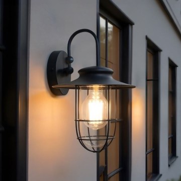 Zuma Line - Vonkajšia nástenná lampa 1xE27/60W/230V IP44 čierna