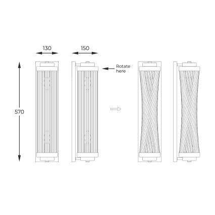 Zuma Line - Nástenné svietidlo 2xE14/60W/230V lesklý chróm