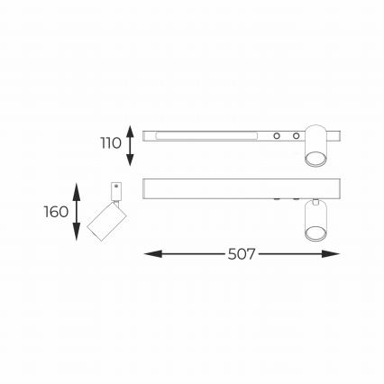 Zuma Line - LED Nástenné bodové svietidlo 1xGU10/5W/230V + LED/8W čierna