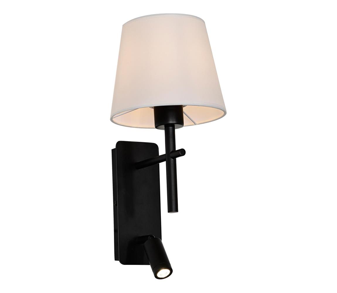 Zuma Line W4106-2BK+WH-LED Nástenné svietidlo LUNA 1xE27/40W/230V + LED/2,5W čierna/biela W4106-2BK+WH