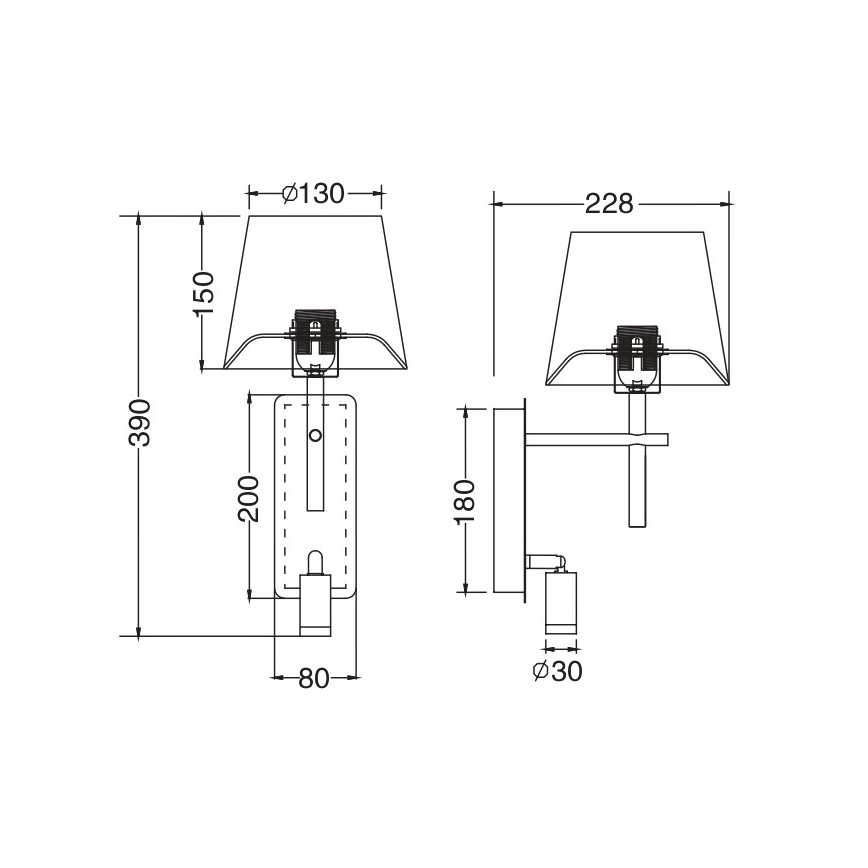 Zuma Line - LED nástenné svietidlo 1xE27/40W/230V + LED/2,5W čierna/biela