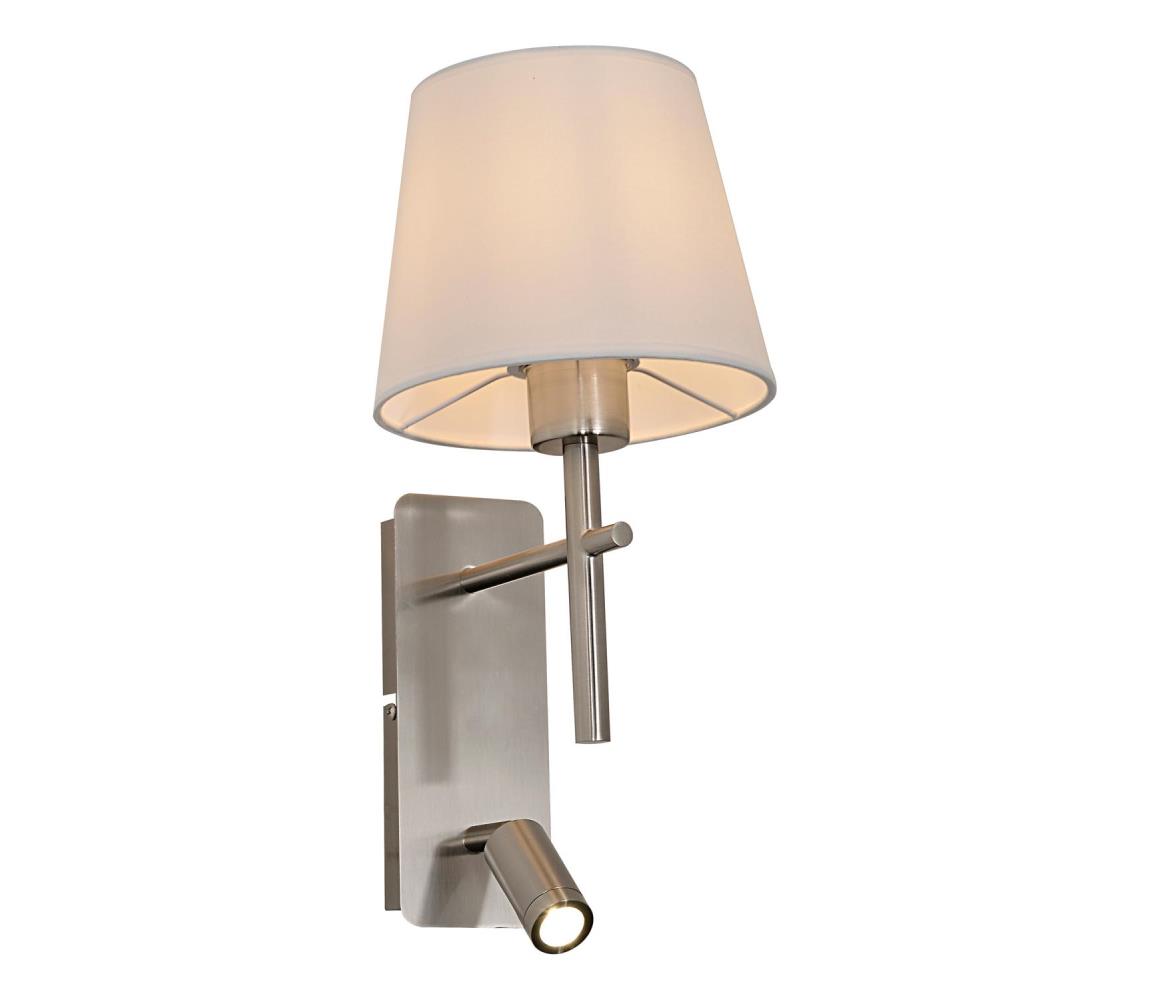 Zuma Line W4106-2SN+WH-LED Nástenné svietidlo LUNA 1xE27/40W/230V + LED/2,5W chróm/biela W4106-2SN+WH